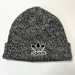Adidas Originals Trefoil Beanie Hat Black & White Marled Knit Unisex